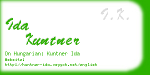 ida kuntner business card